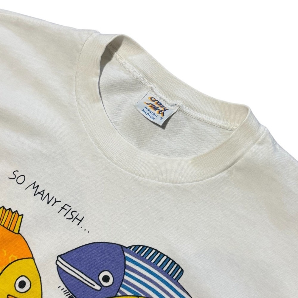 Vintage 90s Crazy Shirts B. Kliban Cat So Many Fish Nature Art Graphic T-shirt - Picture 4 of 9